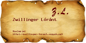 Zwillinger Lóránt névjegykártya